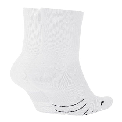 Nike Multiplier Light Cushion Ankle Quarter Socks - BlackToe Running#colour_white