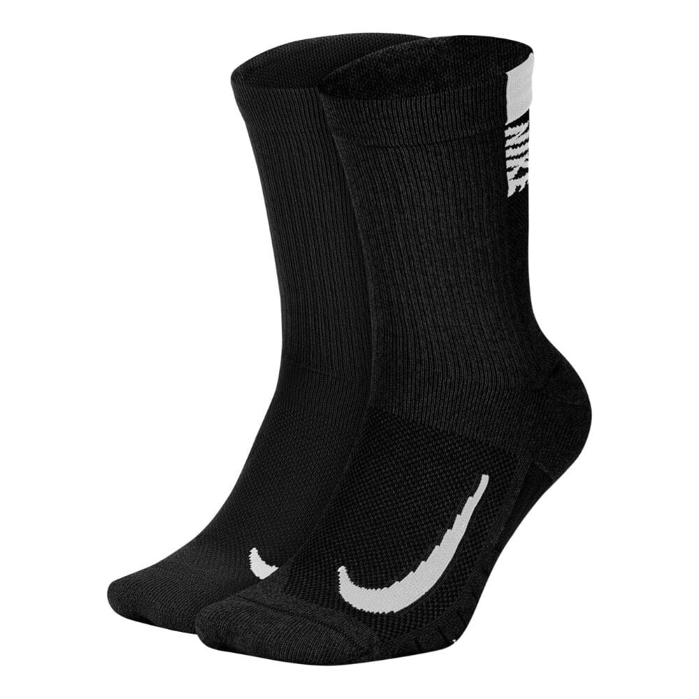 Nike Multiplier Crew Socks - BlackToe Running#colour_black-white