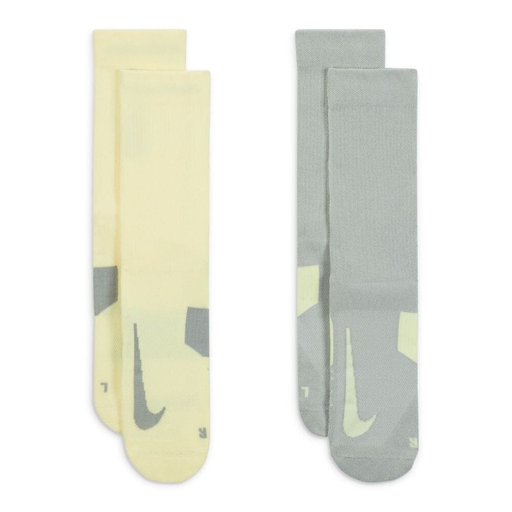 Nike Multiplier Crew Socks - BlackToe Running#colour_yellow-grey