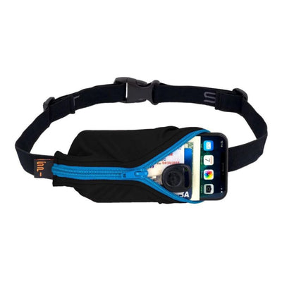 SpiBelt Large Pocket - BlackToe Running#colour_black-with-turquoise-zipper