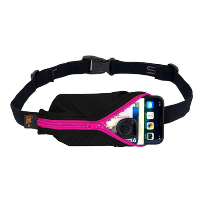 SpiBelt Large Pocket - BlackToe Running#colour_black-with-hot-pink-zipper