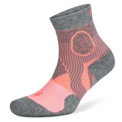 Balega Support - Quarter Socks - BlackToe Running#colour_sherbet-pink-midgrey