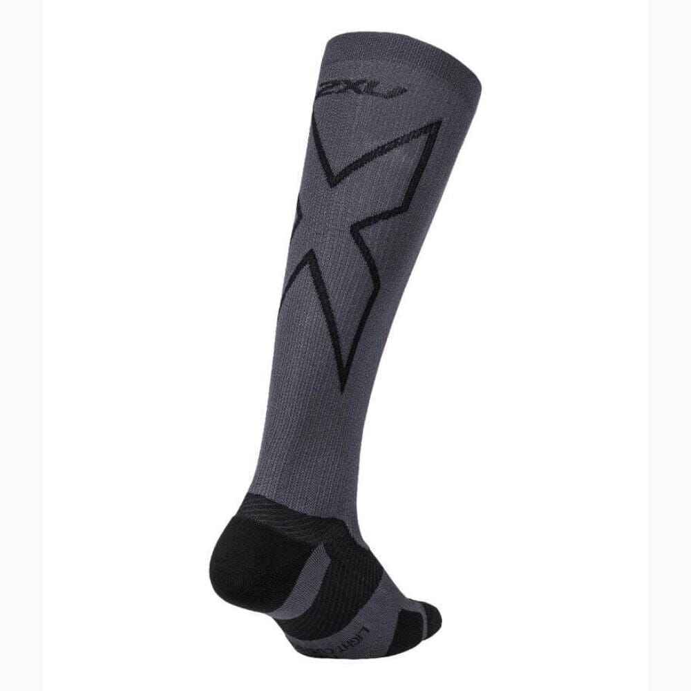 2XU Vector Light Cushion Full Length Compression Socks - BlackToe Running#colour_titanium-black