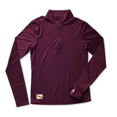 Tracksmith Women's Twilight Quarter Zip Women's Tops - BlackToe Running#colour_wine