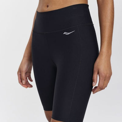 Saucony Women's Fortify 8" Biker Short with Thigh Pocket Women's Shorts - BlackToe Running - 