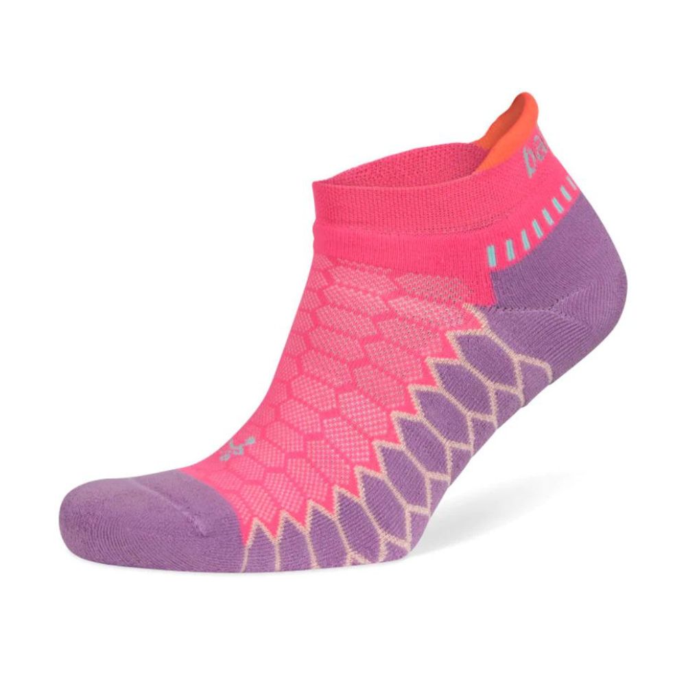 Balega Silver Mid-High Cushion No-Show Tab Socks - BlackToe Running#colour_bright-lilac-watermelon