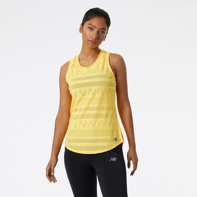 New Balance Women's Q Speed Jacquard Tank - BlackToe Running#colour_vibrant-apricot