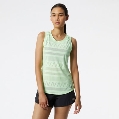 New Balance Women's Q Speed Jacquard Tank - BlackToe Running#colour_vibrant-spring-glo