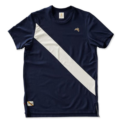 Tracksmith Men's Van Cortlandt Tee Men's Tops - BlackToe Running#colour_navy-ivory