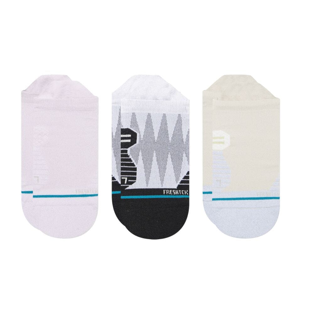 Stance Women's Run Rotation Light Cushion Tab 3-Pack Socks - BlackToe Running#colour_pink-black-white-beige