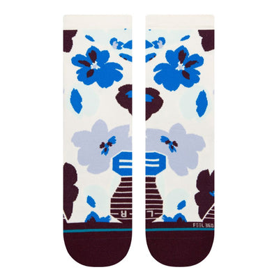 Stance Women's Run Open Fields Crew Socks - BlackToe Running#colour_natural-light-beige