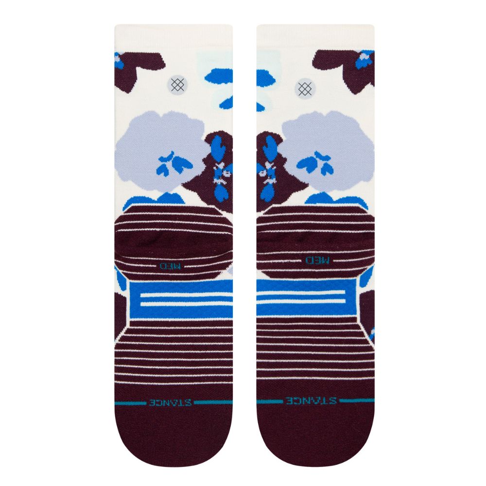Stance Women's Run Open Fields Crew Socks - BlackToe Running#colour_natural-light-beige