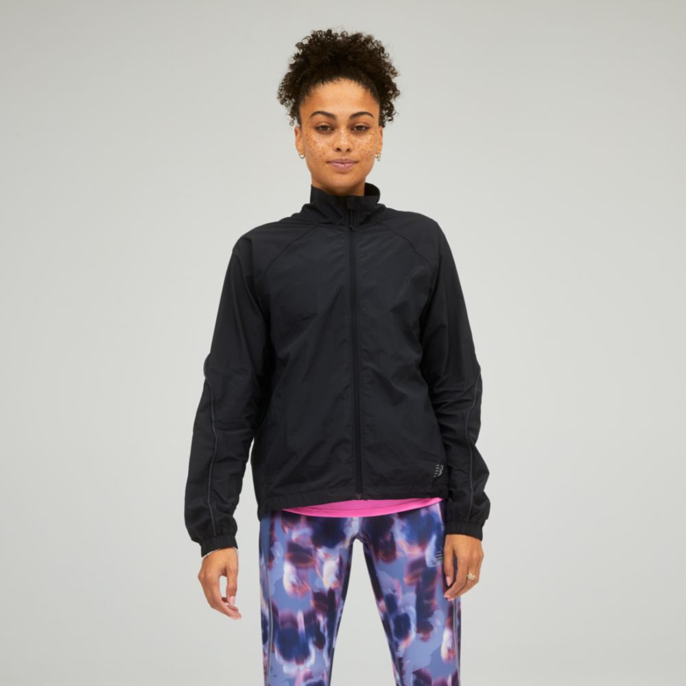 New Balance Women's Impact Run Packable Jacket - BlackToe Running#colour_black
