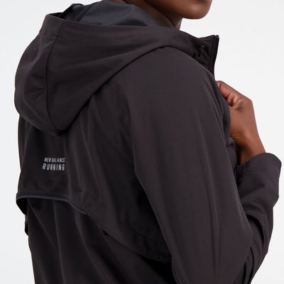 New Balance Women's Impact Run Water Defy Jacket Women's Tops - BlackToe Running#colour_black