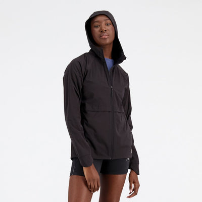 New Balance Women's Impact Run Water Defy Jacket Women's Tops - BlackToe Running#colour_black