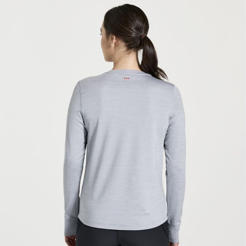 Saucony Women's Boulder Baselayer - BlackToe Running#colour_light-grey-heather