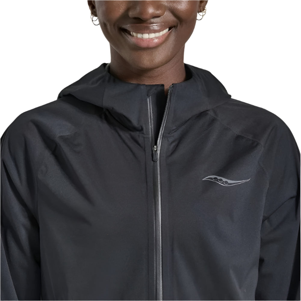 Saucony Women's Boulder Drizzle Jacket Women's Jackets - BlackToe Running#colour_black