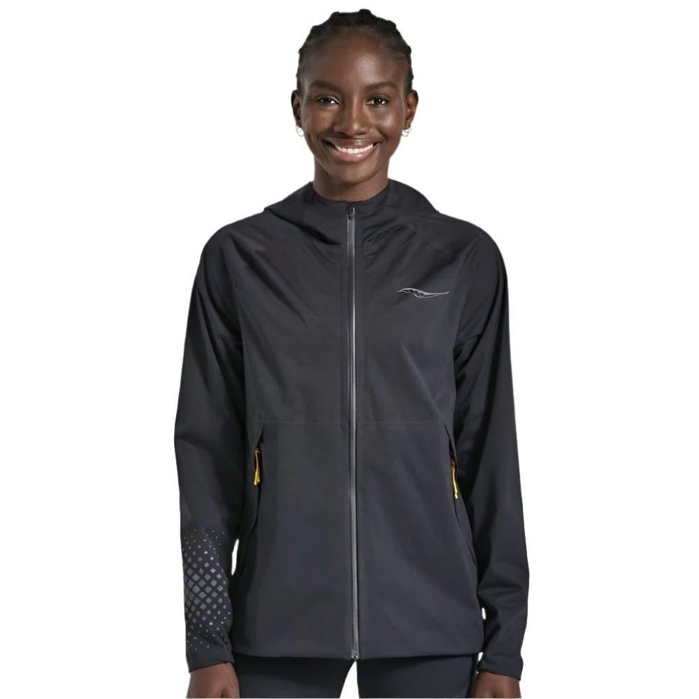 Saucony Women's Boulder Drizzle Jacket Women's Jackets - BlackToe Running#colour_black