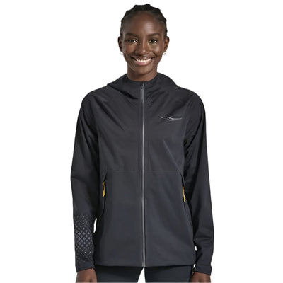 Saucony Women's Boulder Drizzle Jacket Women's Jackets - BlackToe Running#colour_black