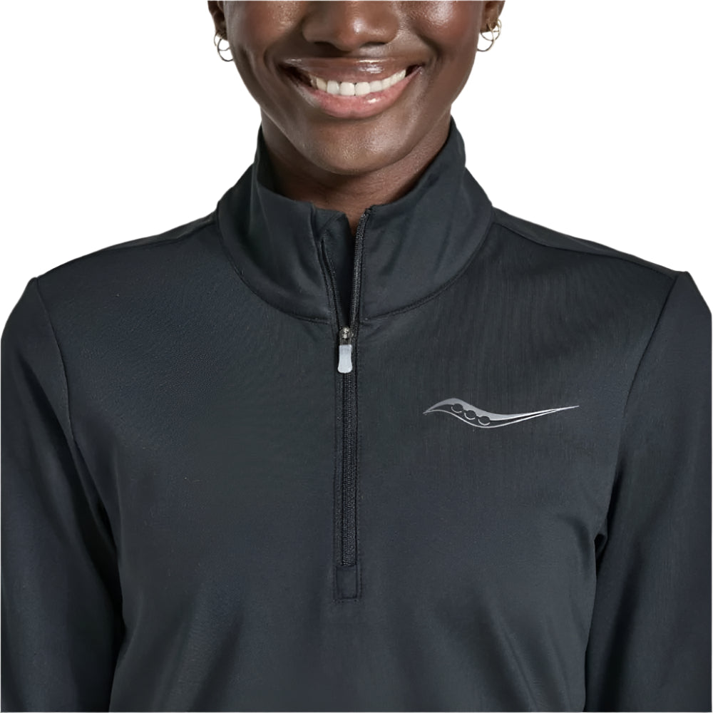 Saucony Women's Solstice 1/4 Zip - BlackToe Running