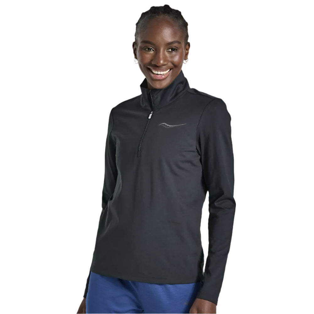 Saucony Women's Solstice 1/4 Zip - BlackToe Running