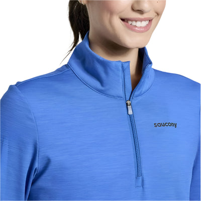 Saucony Women's Solstice 1/4 Zip - BlackToe Running#colour_pool-heather
