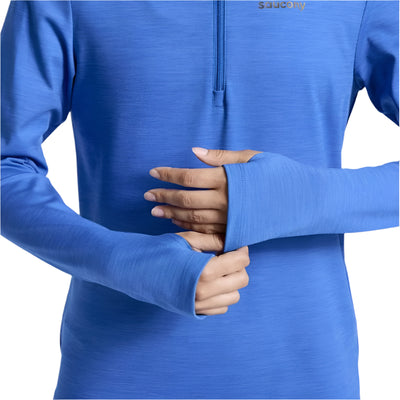 Saucony Women's Solstice 1/4 Zip - BlackToe Running#colour_pool-heather