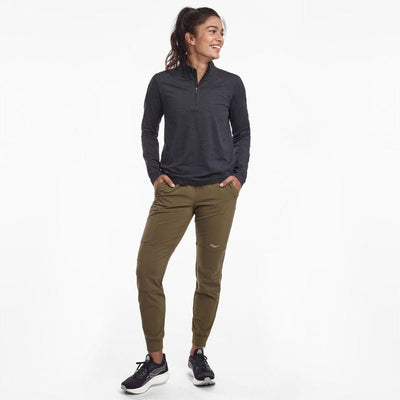  Saucony Women's Quarter Sunday Zip - BlackToe Running#colour_black