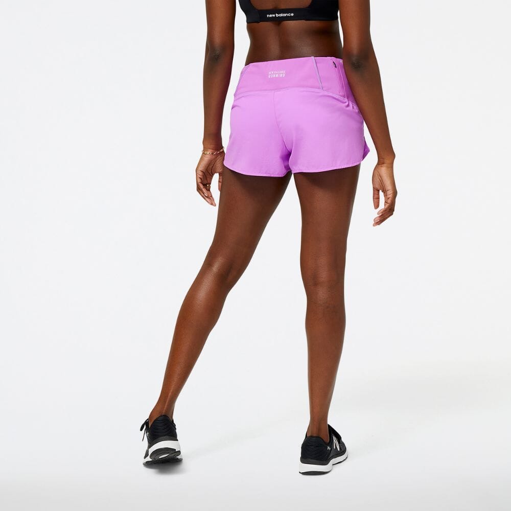 New Balance Women's Impact Run 3inch Short Women's Shorts - BlackToe Running#colour_cosmic-rose