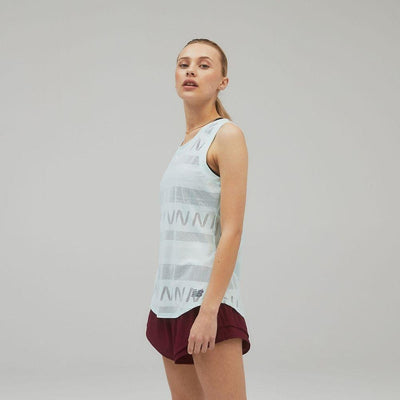 New Balance Women's Q Speed Jacquard Tank - BlackToe Running#colour_pale-blue