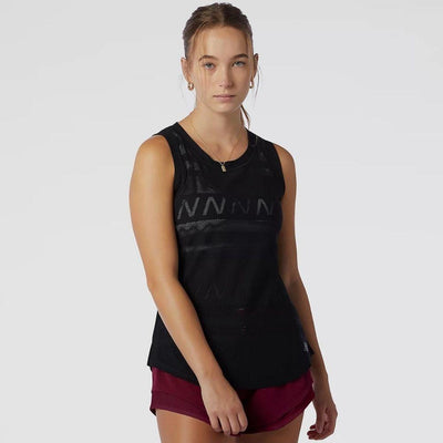 New Balance Women's Q Speed Jacquard Tank - BlackToe Running#colour_black