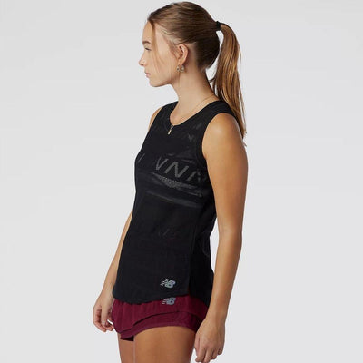New Balance Women's Q Speed Jacquard Tank - BlackToe Running#colour_black