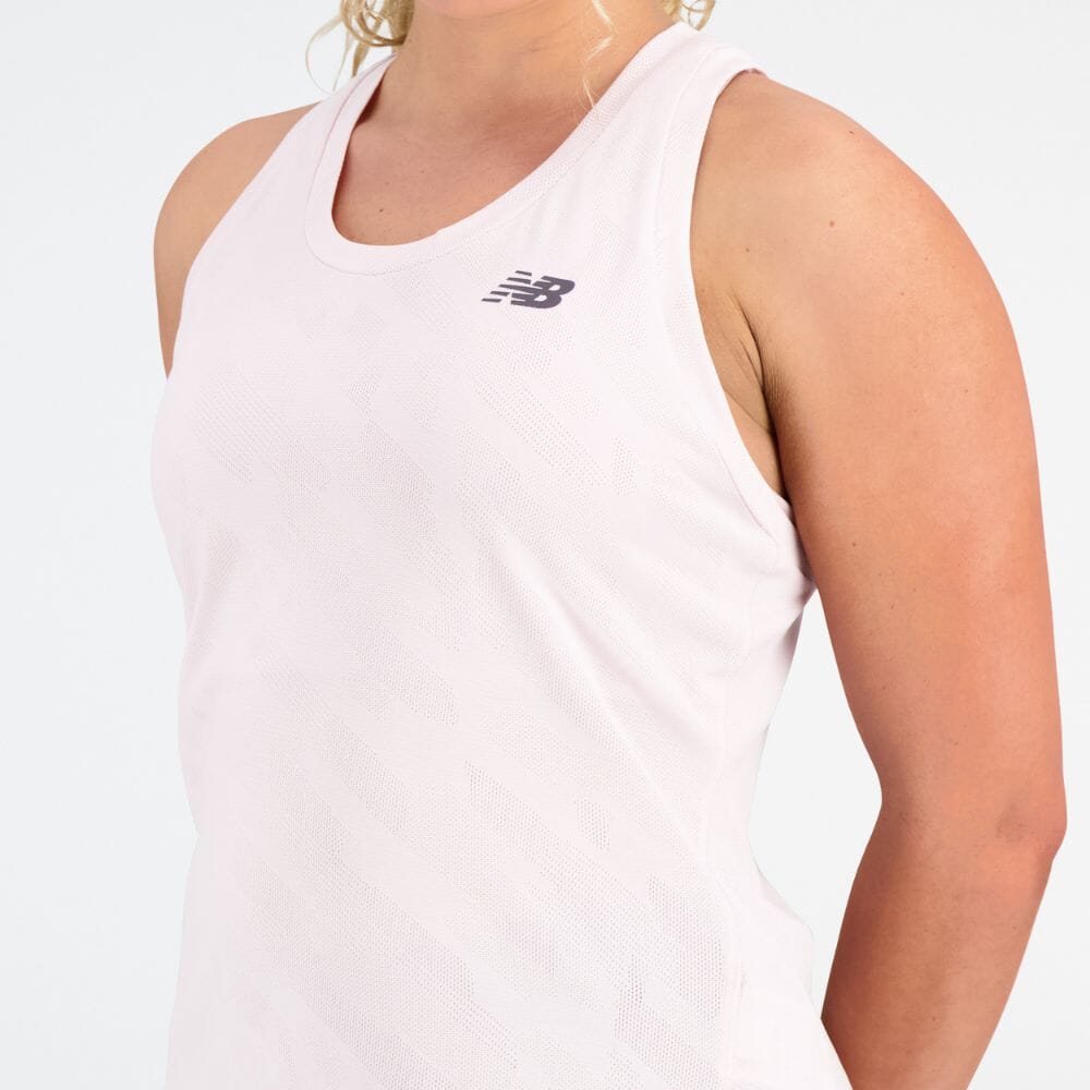 New Balance Women's Q Speed Jacquard ICEx Tank Women's Tops - BlackToe Running#colour_stone-pink