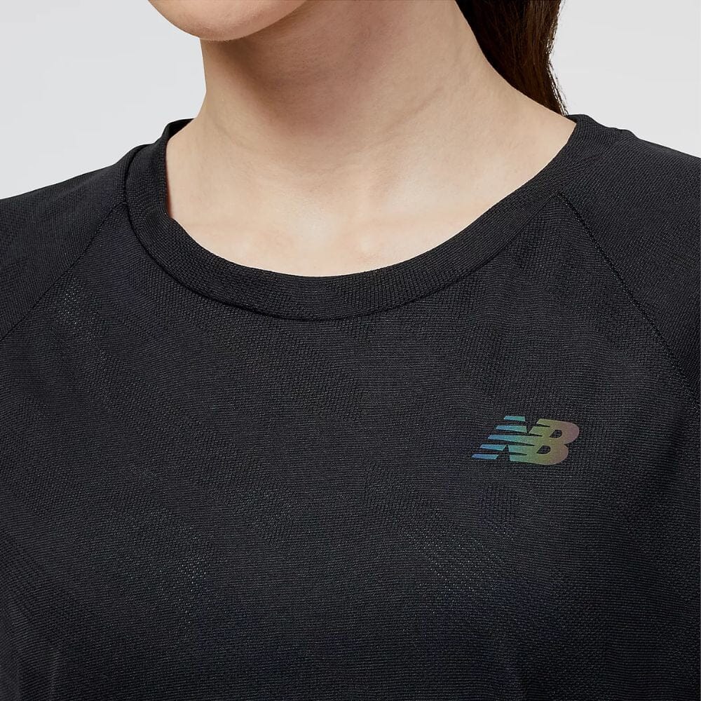 New Balance Women's Q Speed Jacquard ICEx Short Sleeve - BlackToe Running