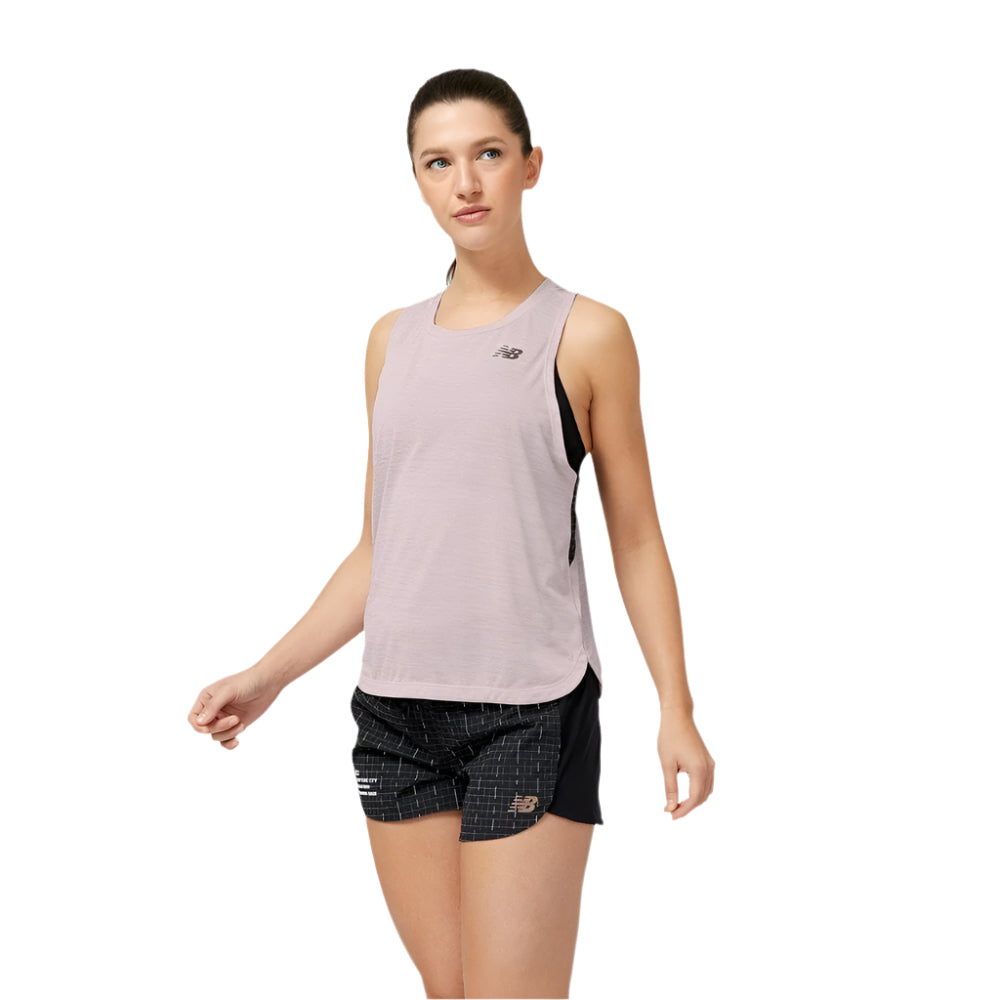 New Balance Women's Impact Run Luminous Tank Women's Tops - BlackToe Running#colour_stone-pink-heather