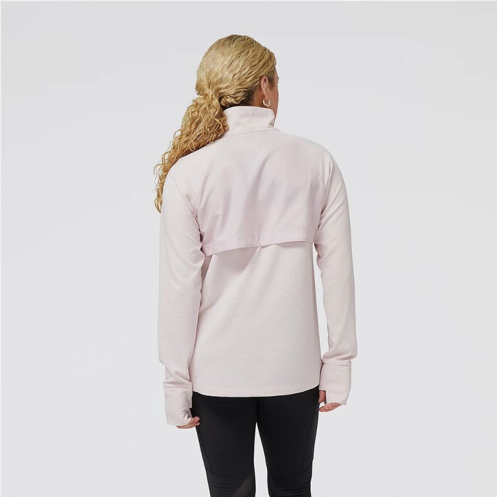 New Balance Women's Q Speed Shift 1/2 Zip Women's Tops - BlackToe Running#colour_stone-pink