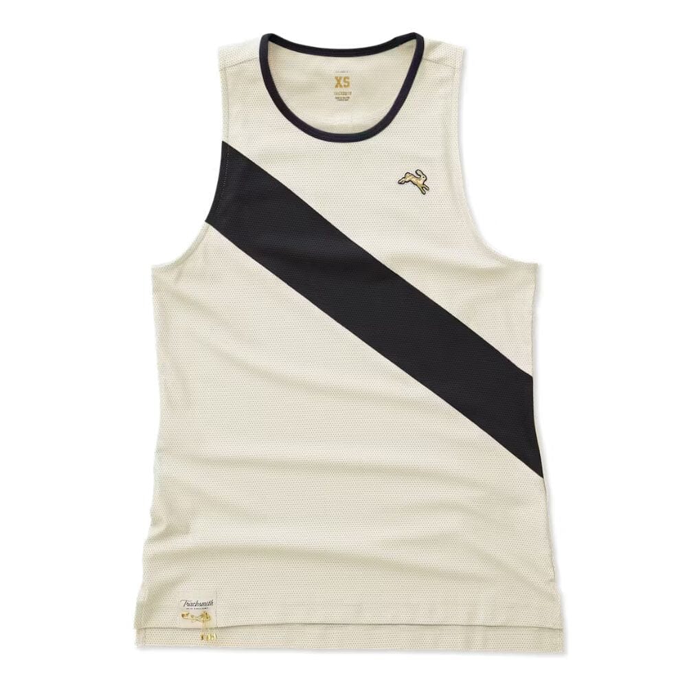 Tracksmith Women's Van Cortlandt Singlet Women's Tops - BlackToe Running#colour_ivory-black