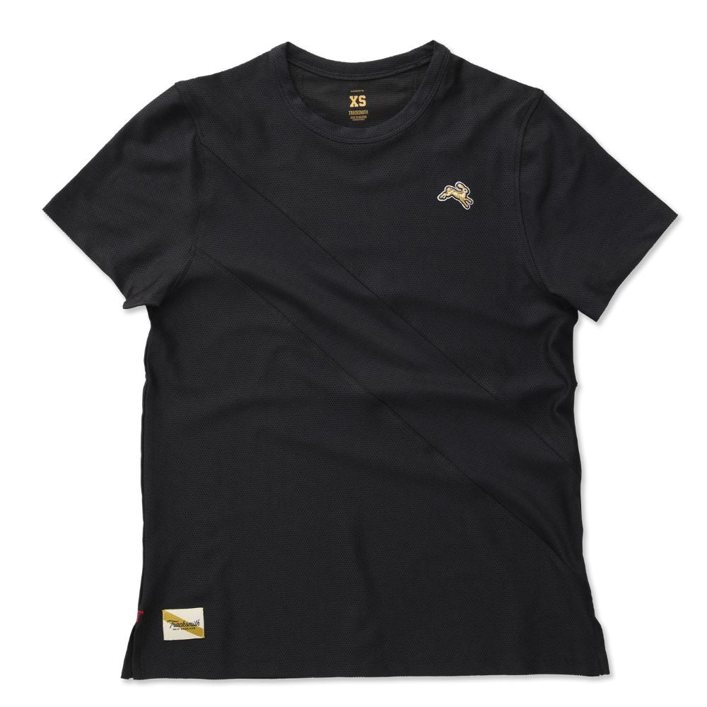 Tracksmith Women's Van Cortlandt Tee Women's Tops - BlackToe Running#colour_black