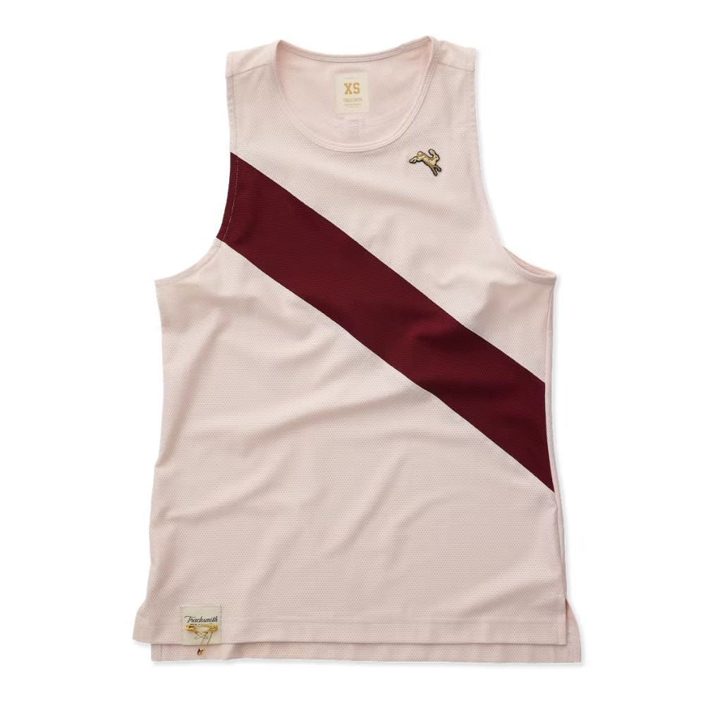 Tracksmith Women's Van Cortlandt Singlet Women's Tops - BlackToe Running#colour_blush-pomegranate