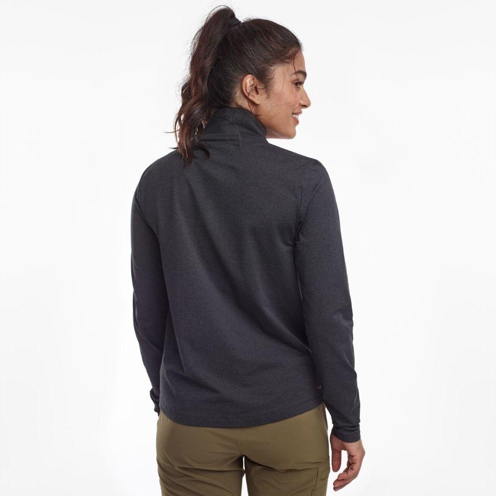  Saucony Women's Quarter Sunday Zip - BlackToe Running#colour_black