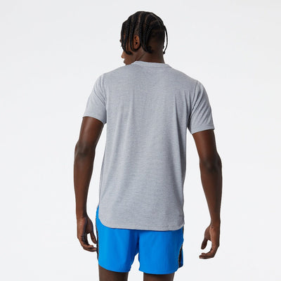 New Balance Men's Impact Run Short Sleeve Men's Tops - BlackToe Running#colour_athletic-grey