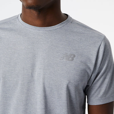 New Balance Men's Impact Run Short Sleeve Men's Tops - BlackToe Running#colour_athletic-grey