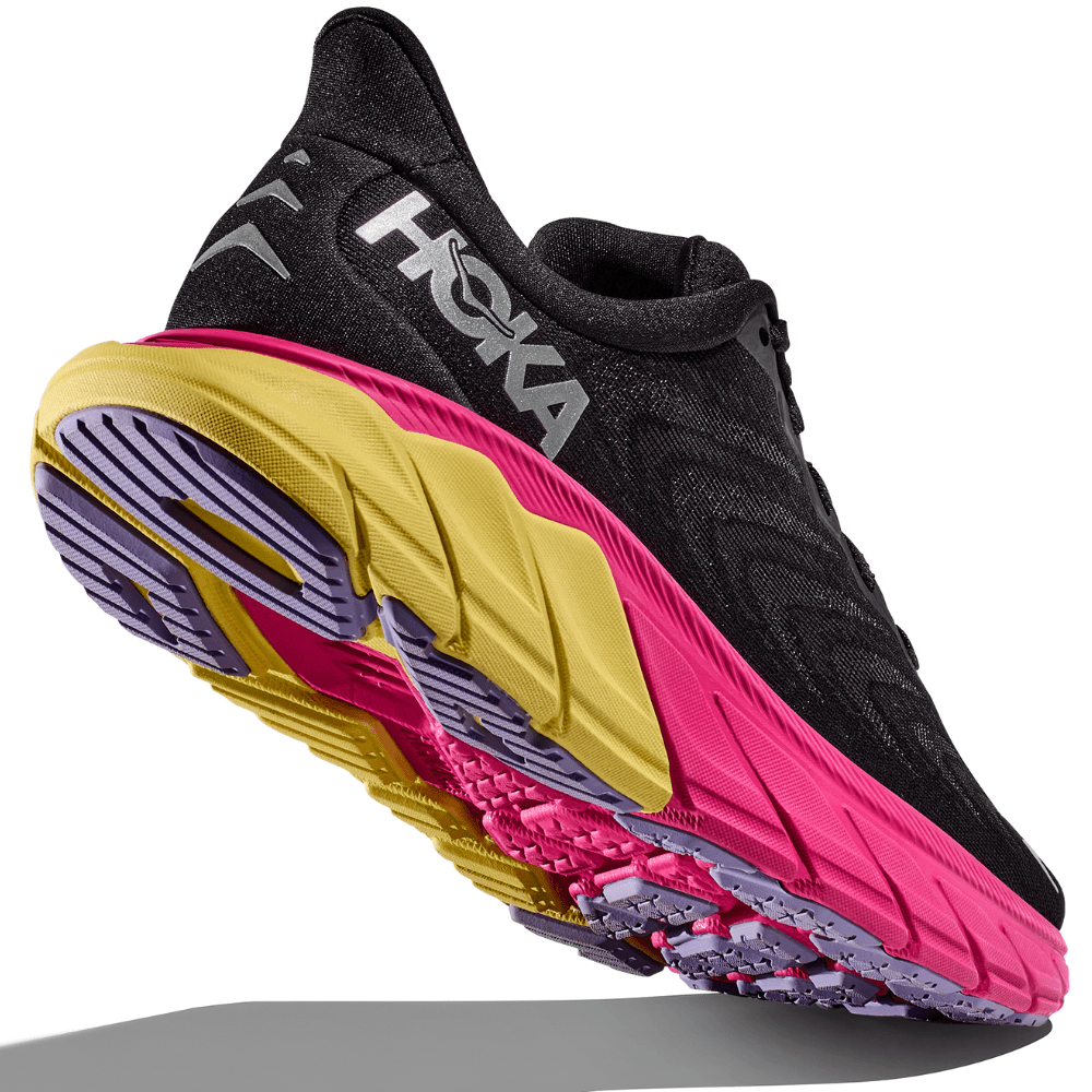 oka One One Women's Arahi 6 - BlackToe Running#colour_black-pink-yarrow