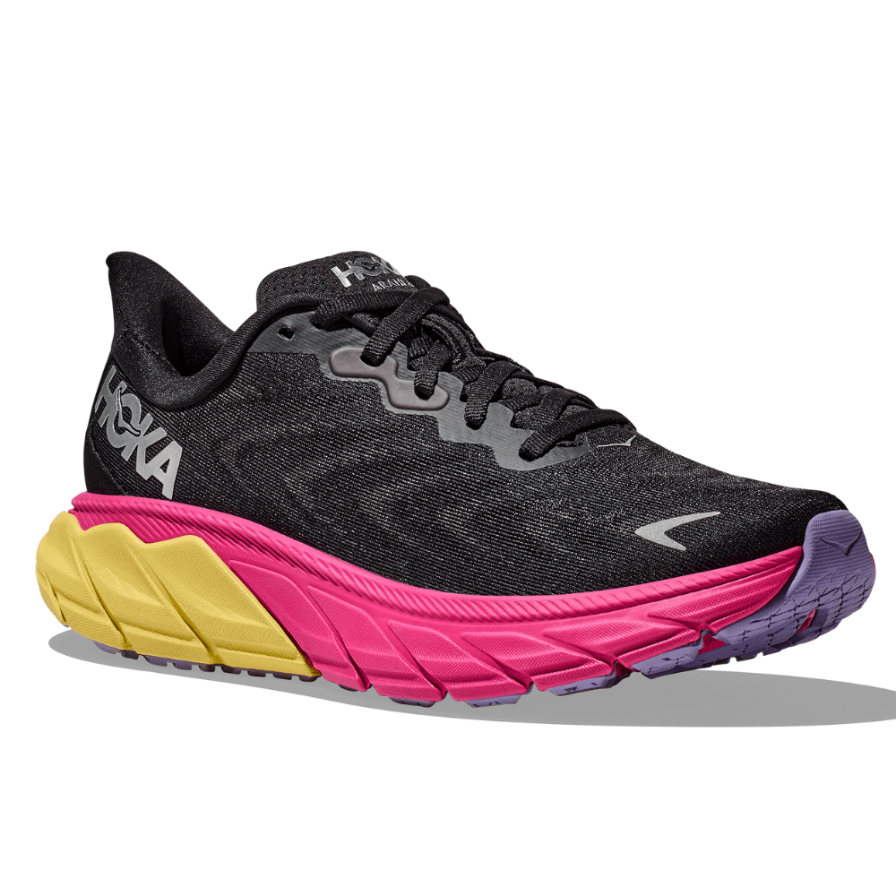 Hoka One One Women's Arahi 6 - BlackToe Running#colour_black-pink-yarrow