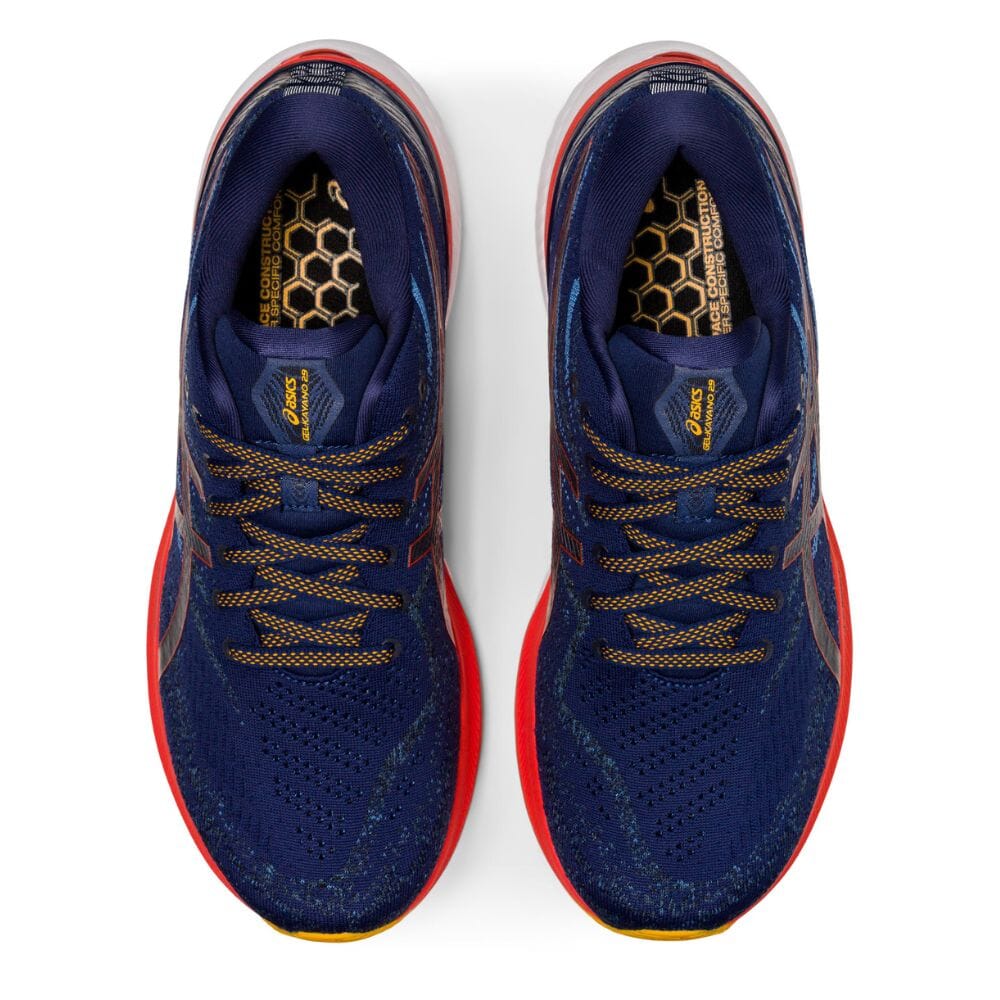 Asics Men's Gel-Kayano 29 - BlackToe Running#colour_deep-ocean-cherry-tomato