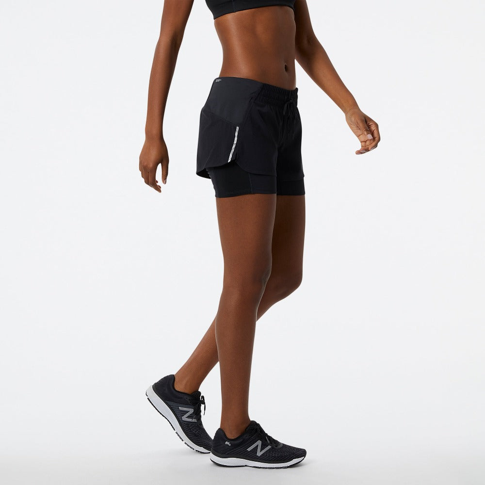 New Balance Women's Impact Run 2 in 1 Shorts Women's Shorts - BlackToe Running -