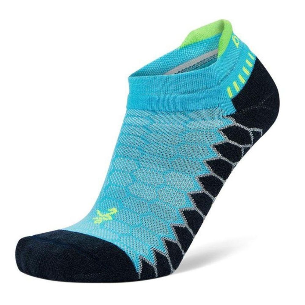 Balega Silver Mid-High Cushion No-Show Tab Socks - BlackToe Running#colour_aqualine-charcoal