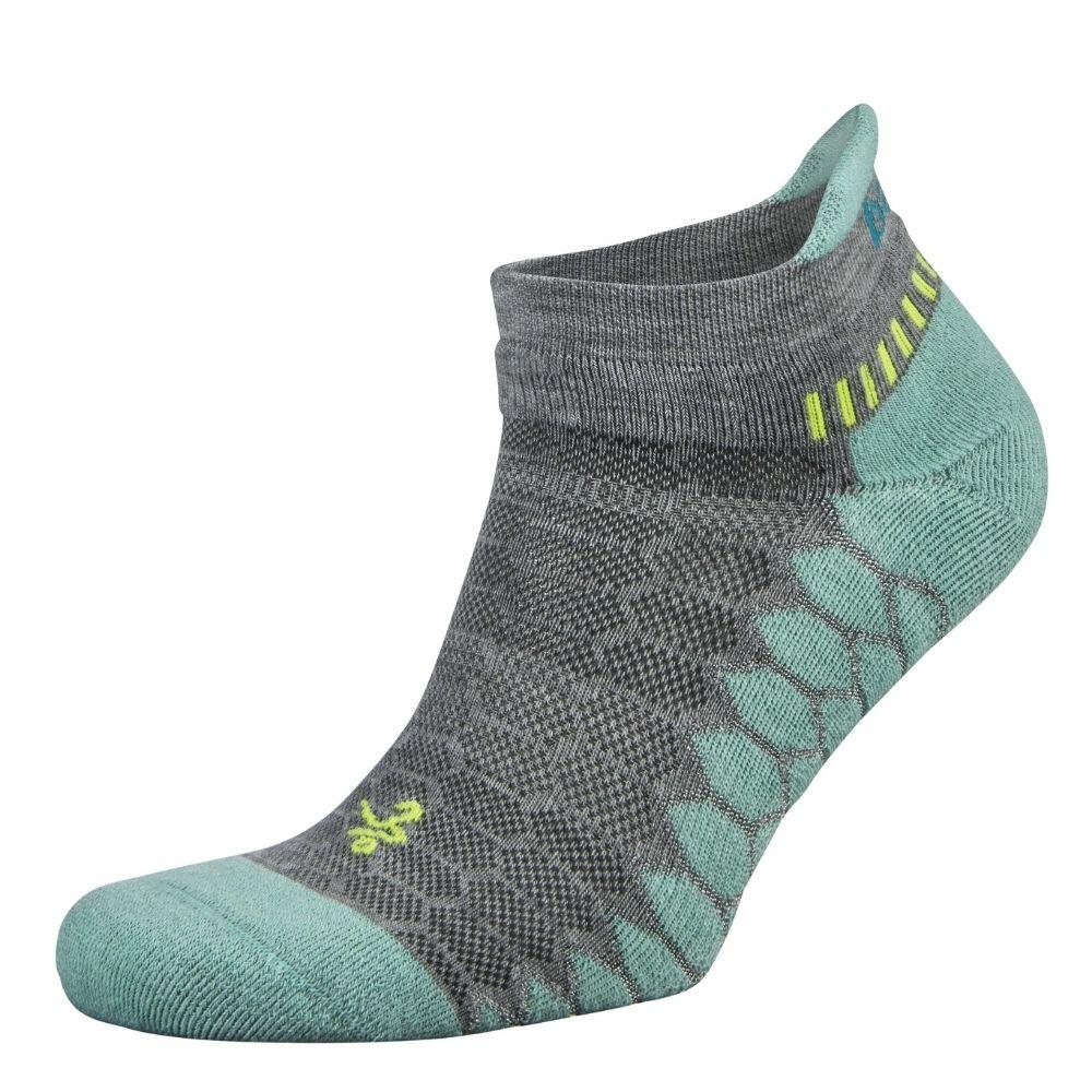 Balega Silver Mid-High Cushion No-Show Tab Socks - BlackToe Running#colour_mid-grey-aqua