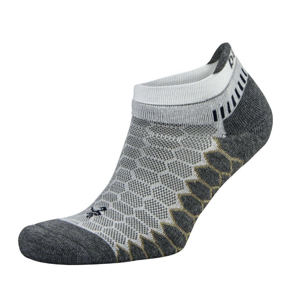 Balega Silver Mid-High Cushion No-Show Tab Socks - BlackToe Running#colour_white-grey