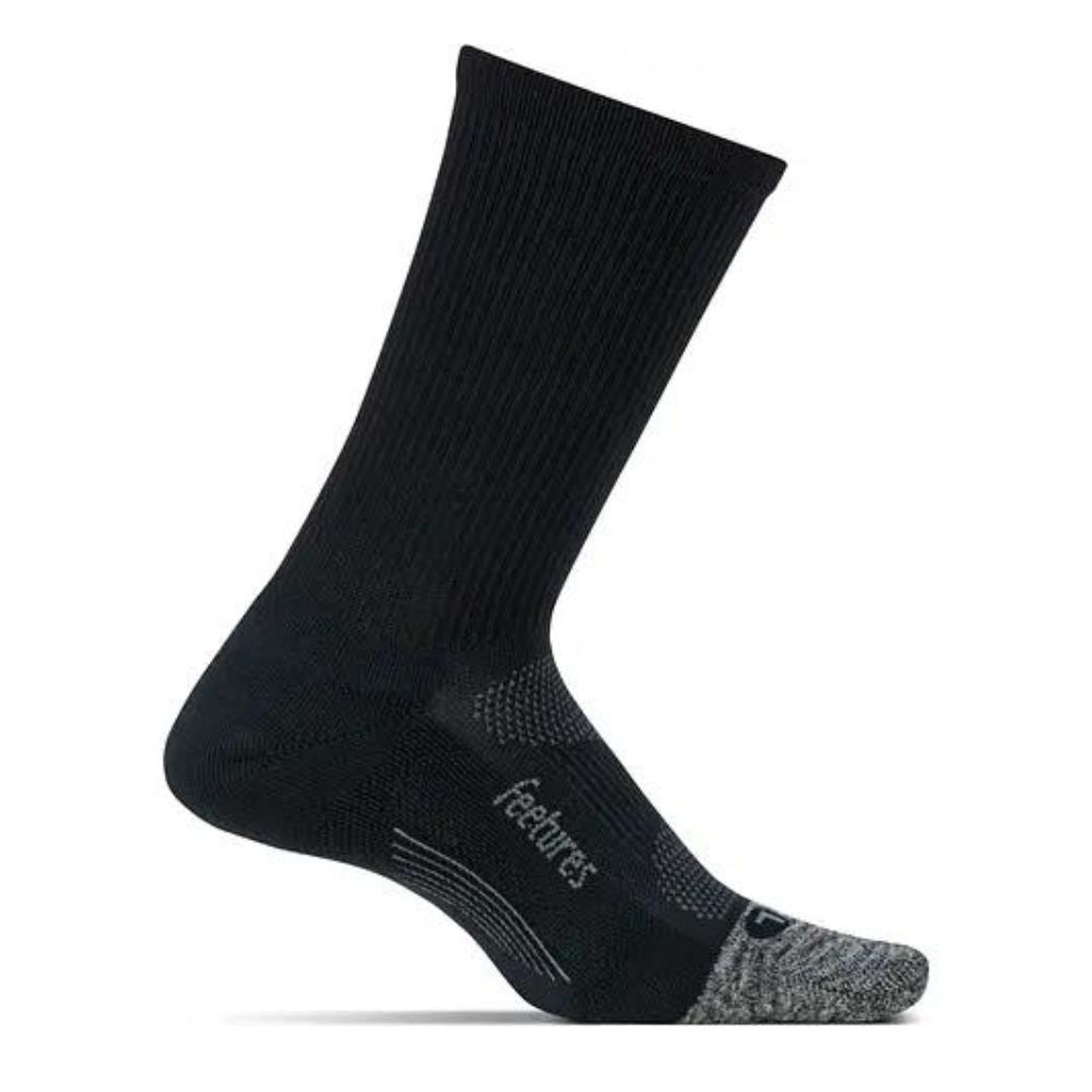 Feetures Elite Ultra Light Cushion Mini Crew Sock - BlackToe Running#colour_black